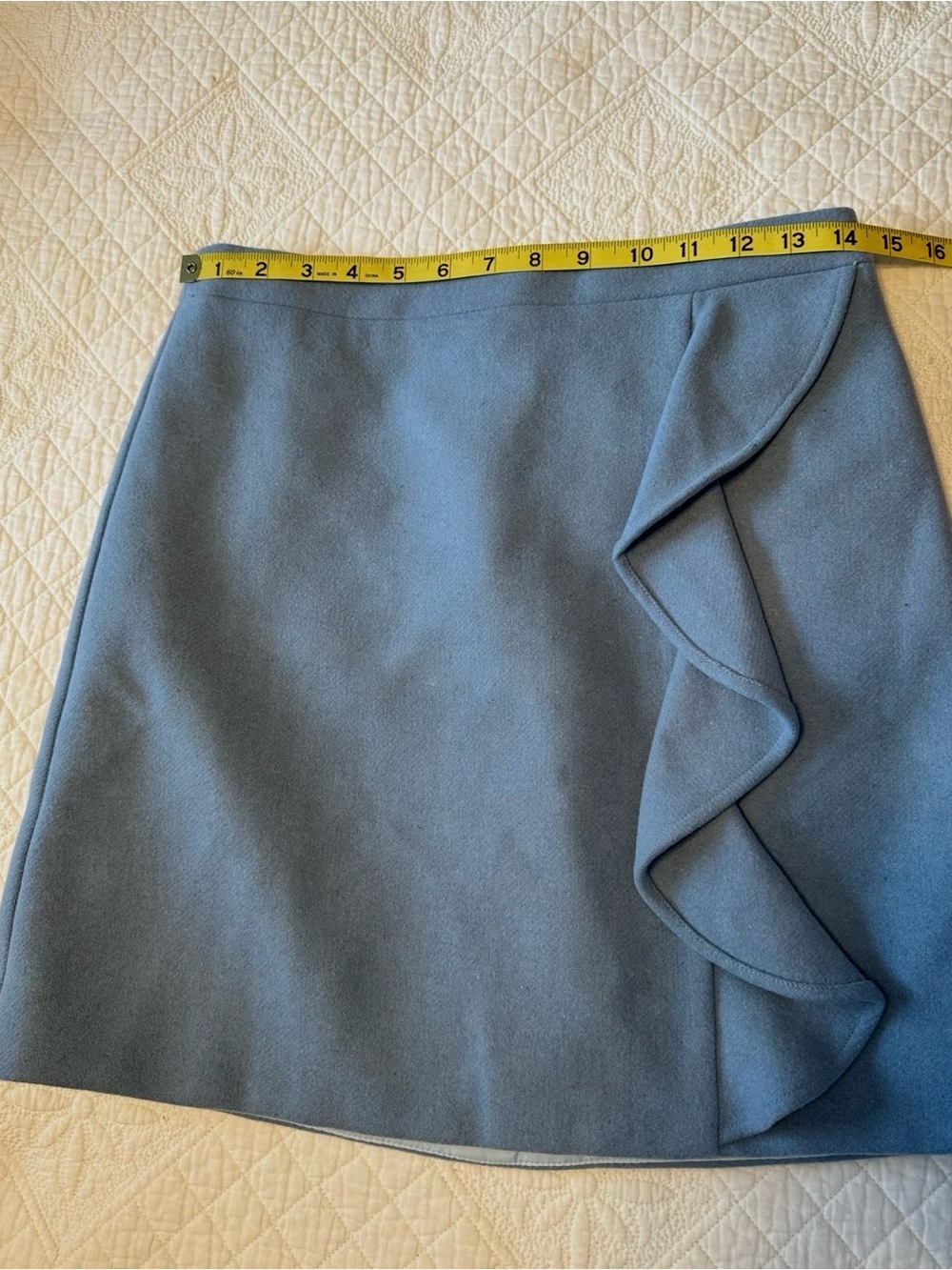 J. Crew | NWT | Wool Blend Dusty Blue Mini Skirt - Women’s 2 - Picture 3 of 8